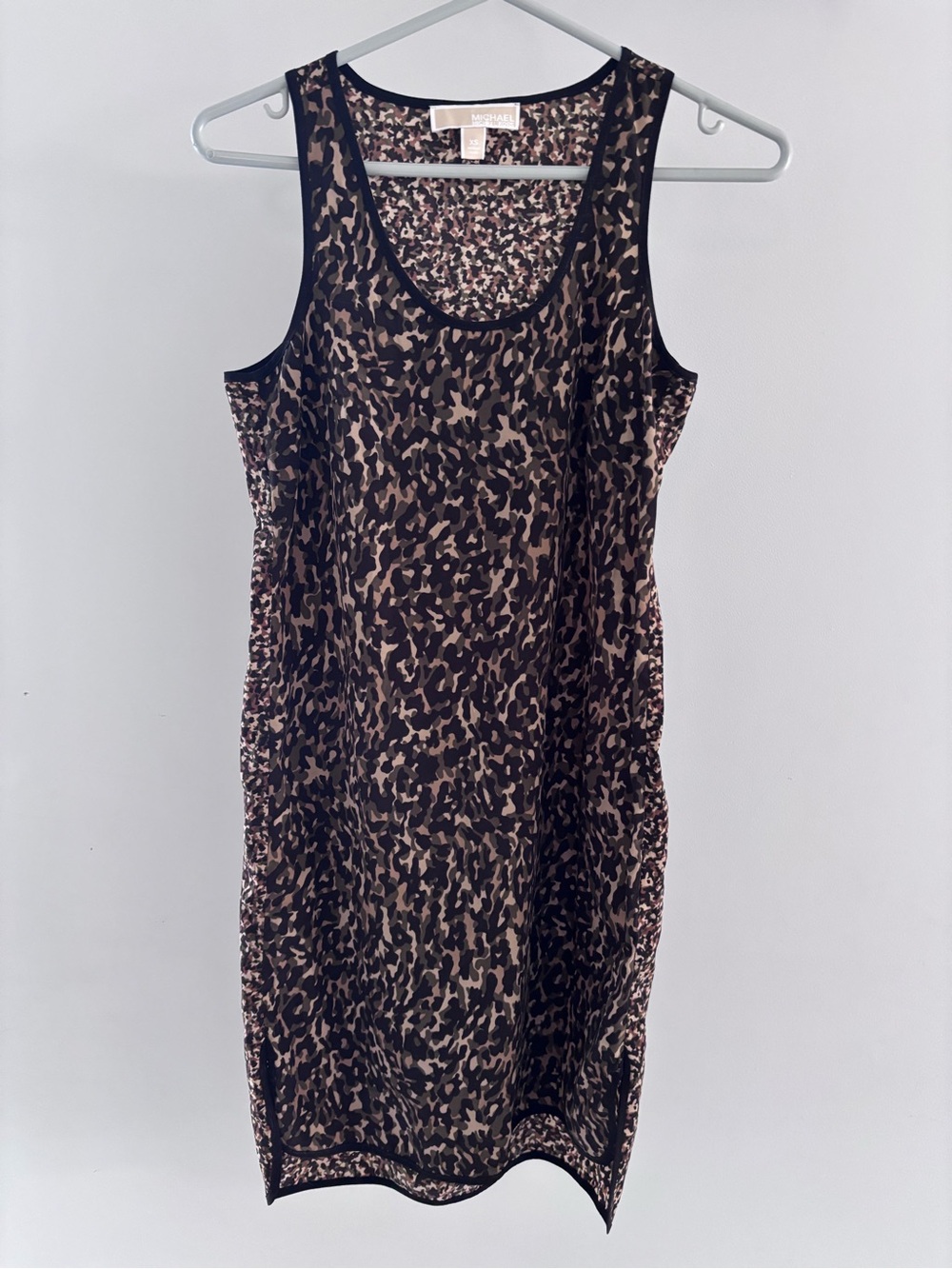 Women's Michael Kors Duffle green Camouflage Sleeveless High Low hem